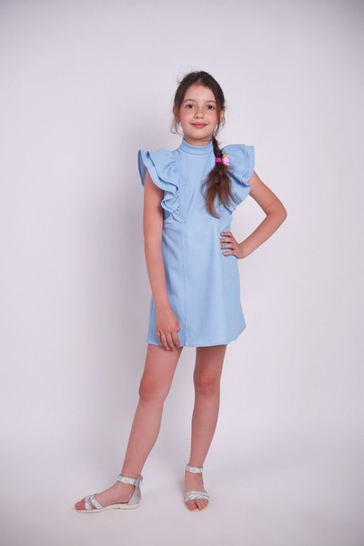 Изображение Платье детское Familylook с рюшами и стойкой BLUMARINE 1