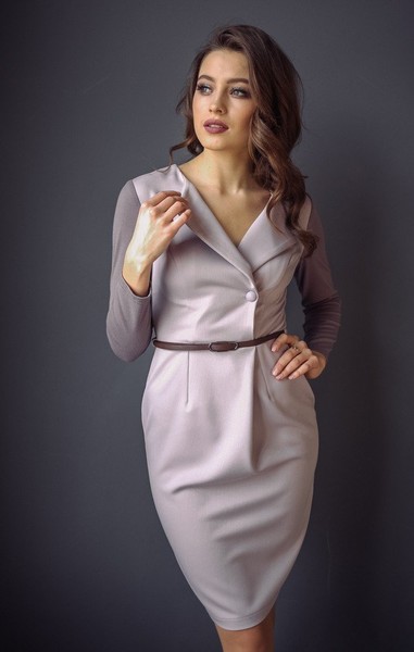 Изображение Платье в деловом стиле, из костюмной ткани, Коллекция "Шанель", от Pink 4