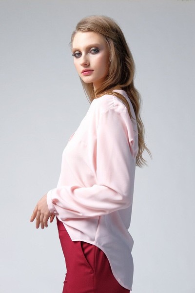 Изображение Блуза Pink V- вырез Коллекция "Нежность" Бордо 3