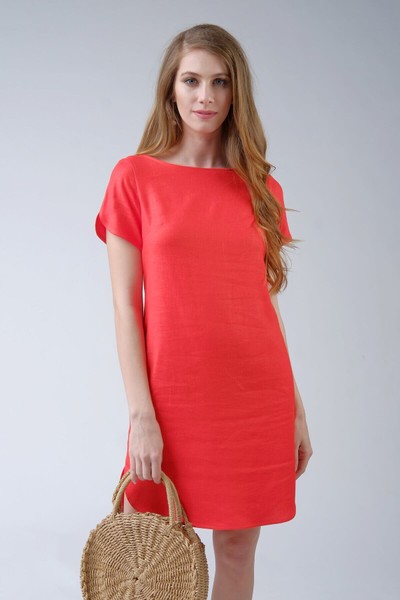 Изображение Платье с круглым вырезом, коллекция "Коралл", от Pink 1