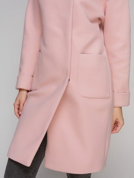 Изображение Пальто двубортное со стойкой, коллекция - Элегия, от Pink 4