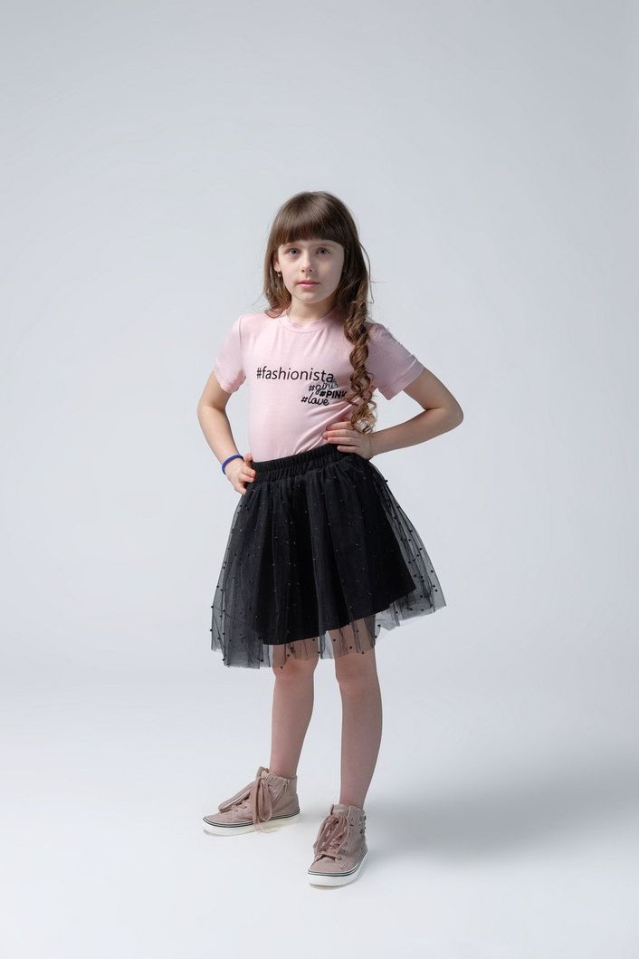 Изображение Детская Pink юбка с жемчужинками Коллекция "Baby Girl"Черный 3