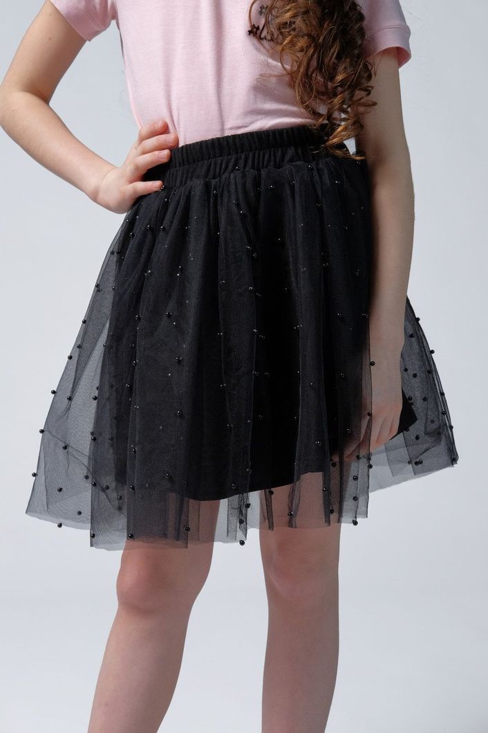 Изображение Детская Pink юбка с жемчужинками Коллекция "Baby Girl"Черный 1