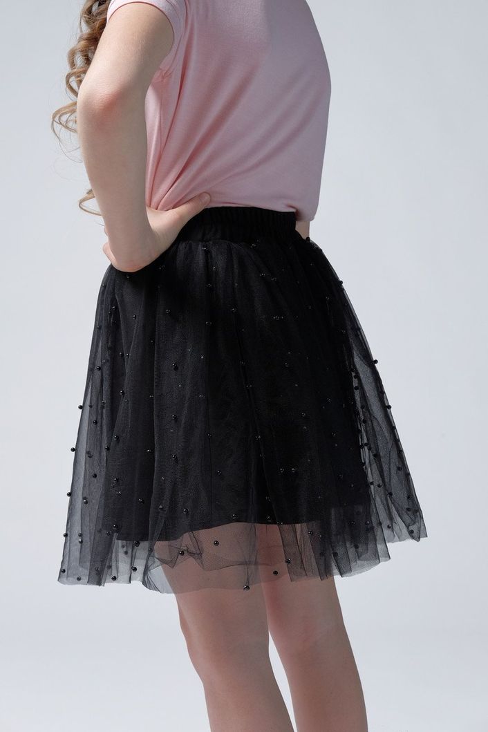 Изображение Детская Pink юбка с жемчужинками Коллекция "Baby Girl"Черный 2