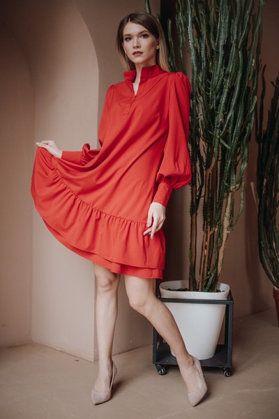 Изображение Платье низ рюша, в стиле casual, коллекция Smart, от Pink 4
