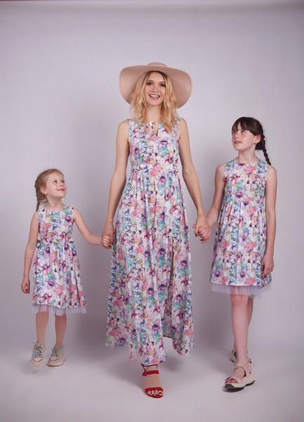 Изображение Платье длинное, ткань софт, принт цветы, коллекция "Дефиле", от Pink 6