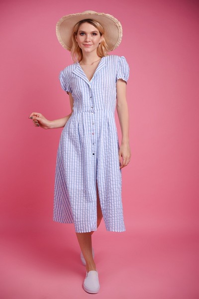 Изображение Платье рубашка со складками от талии, Коллекция "Blumarine" от Pink 6