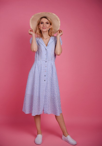 Изображение Платье рубашка со складками от талии, Коллекция "Blumarine" от Pink 1