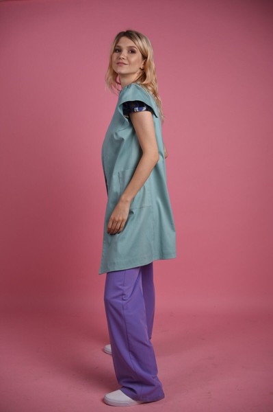Изображение Жилет - платье с накладными карманами из котона 5