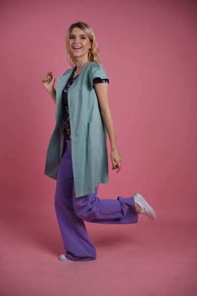 Изображение Жилет - платье с накладными карманами из котона 3