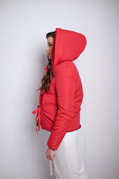 Фото Куртка жіноча двостороння з капішоном 4