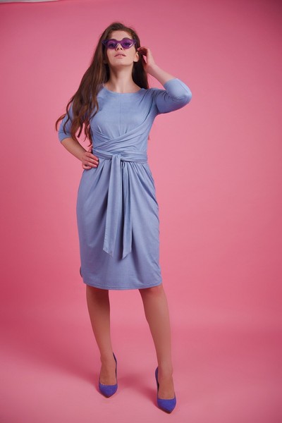 Изображение Платье мини, замш, на завязку, коллекция "Light", от Pink 1
