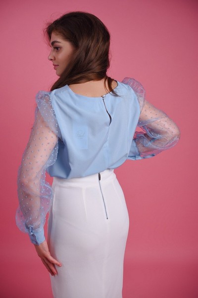 Изображение Блуза с прозрачным рукавом из органзы FLIRT 4