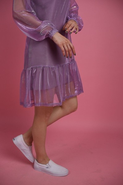 Фото Сукня подвійна з рюшею сітка металік ІМПРЕЗА 4