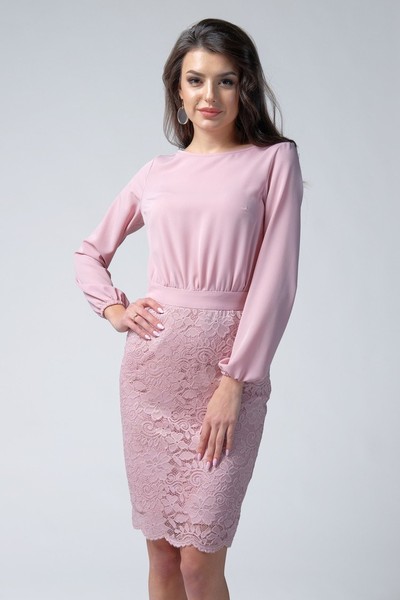 Изображение Платье Pink шифоновый верх Коллекция "Цветы" Розовый 1