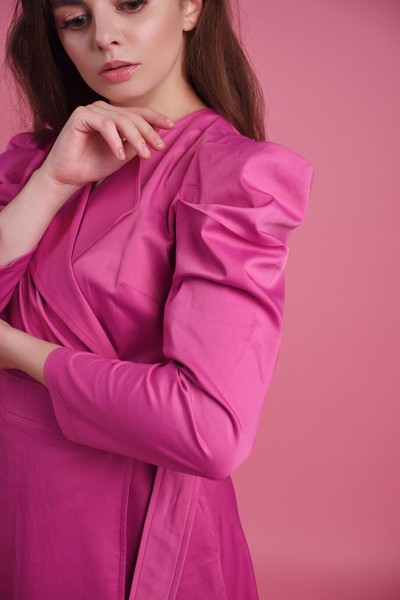 Изображение Платье на запах, рукав фонарик, коттон, коллекция "Элиза", от Pink 1