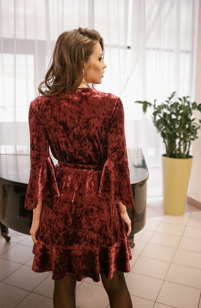 Изображение Платье на запах с рюшами, коллекция "Коктейль", от Pink 4