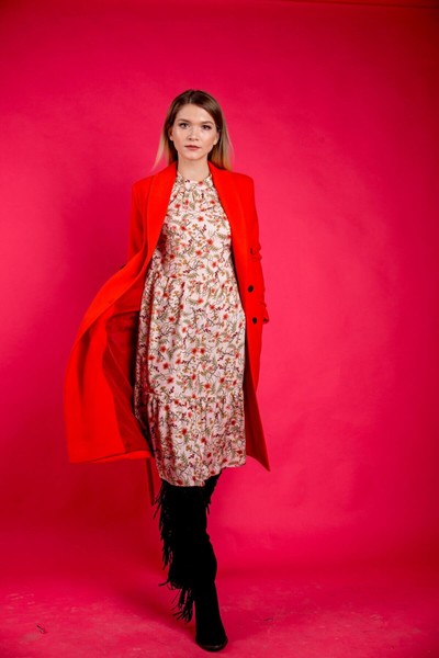 Изображение Платье трапеция со стойкой, коллекция Модерн, от Pink 1