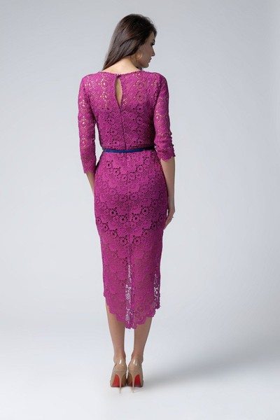 Изображение Платье в коктейльное стиле, из гипюра, коллекция "Ажур", от Pink 5