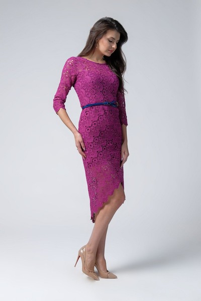 Изображение Платье в коктейльное стиле, из гипюра, коллекция "Ажур", от Pink 2