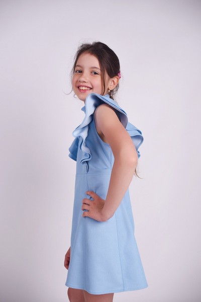 Изображение Платье детское Familylook с рюшами и стойкой BLUMARINE 3
