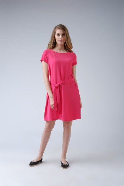 Изображение Платье трапеция с поясом, коллекция "Коралл", от Pink 1