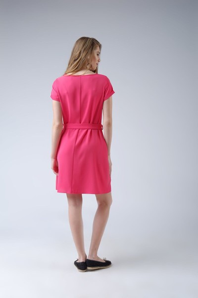 Изображение Платье трапеция с поясом, коллекция "Коралл", от Pink 2