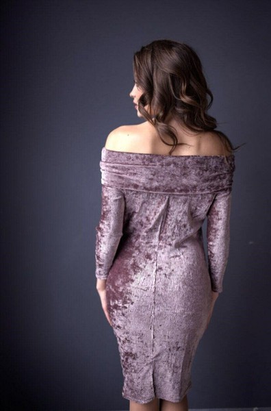 Изображение Платье коктельном стиле, велюр, коллекция "Коктель", от Pink 4