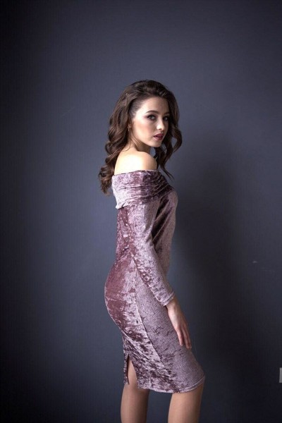 Изображение Платье коктельном стиле, велюр, коллекция "Коктель", от Pink 3