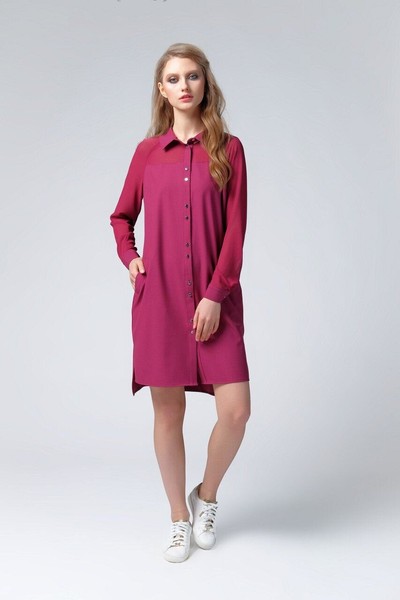 Изображение Платье-рубашка креп-шифон Коллекция "Комфорт", от Pink 3
