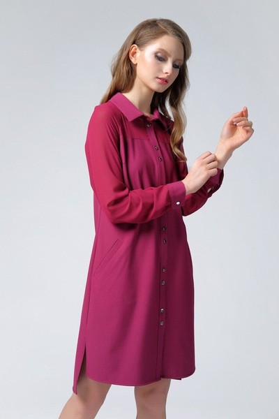 Изображение Платье-рубашка креп-шифон Коллекция "Комфорт", от Pink 1
