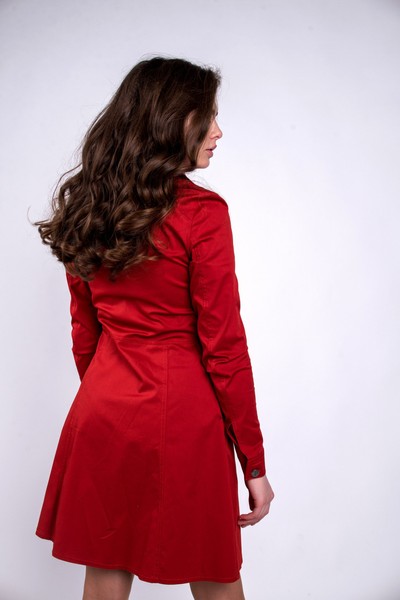 Изображение Платье рубашка, из костюмной ткани, коллекция Корица, от Pink 4