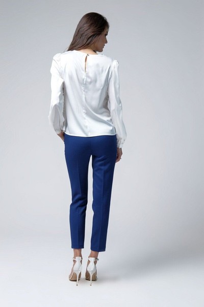 Изображение Блуза Pink гипюровая шелк сатин Коллекция "Нежность"Белый 5