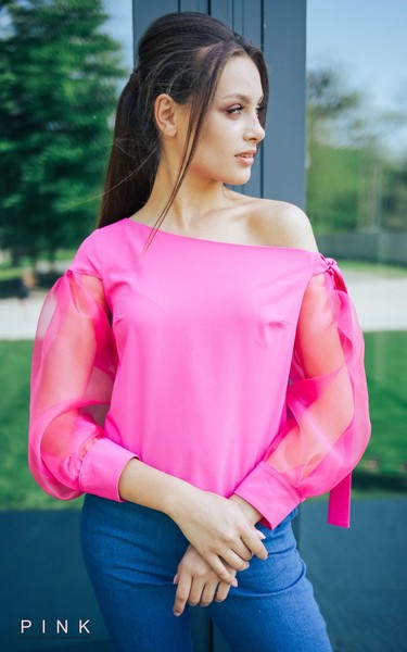 Изображение Блуза Pink одно плечо коллекция "Джинс" Розовый 1