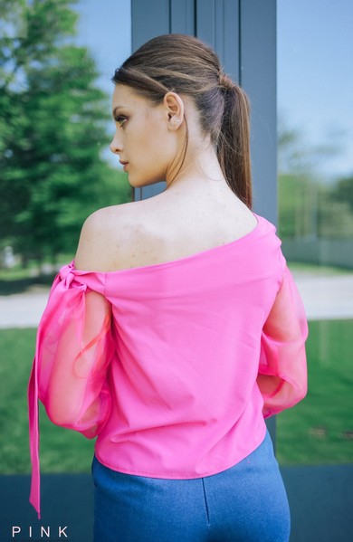 Изображение Блуза Pink одно плечо коллекция "Джинс" Розовый 3