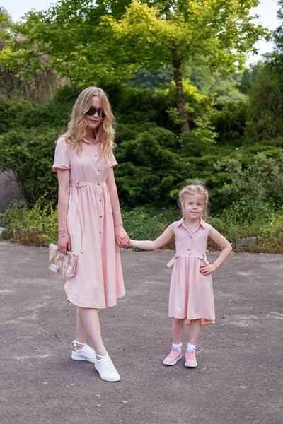 Изображение Платье лен креп, коллекция "Акварель", от Pink 2