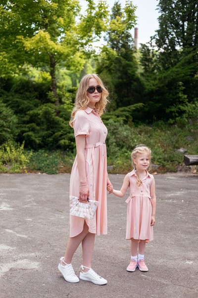 Изображение Платье лен креп, коллекция "Акварель", от Pink 1