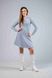 Trapezkleid warm im Rippenmuster, Blau, ХХS