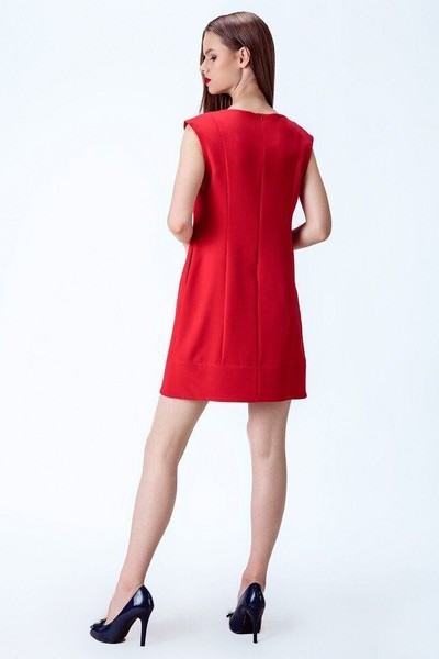 Изображение Платье Pink А-силуету с вышивкой Красный 3