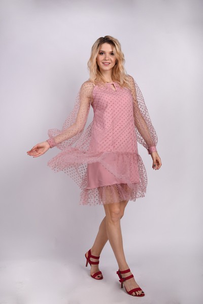 Изображение Платье в романтическом стиле, верх сетка, коллекция "Light", от Pink 1